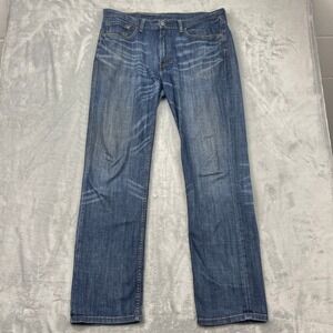 Levi's 514 Straight Fit Jeans Mens 36x34 Blue Denim Mid Rise 5-Pocket